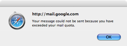 “Your message could not be sent because you have exceeded your mail quota.”